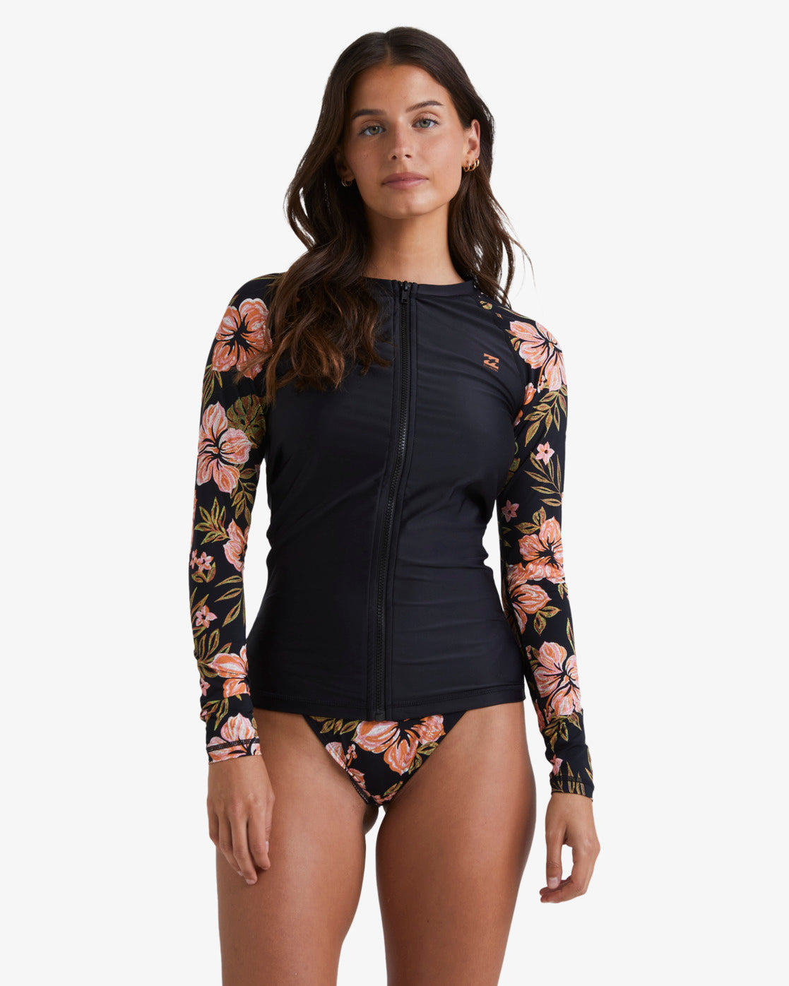 Hooked On Tropics Long Sleeve Zip Rash Vest
