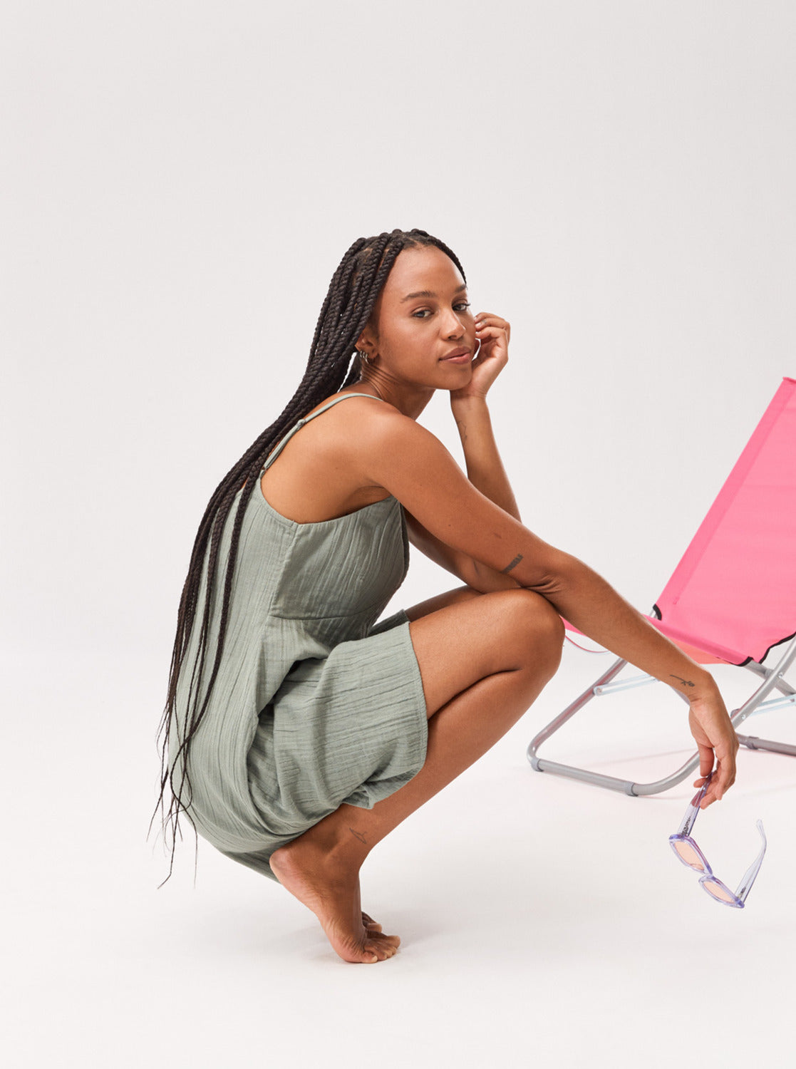 Womens Santorini Mini Slip Dress