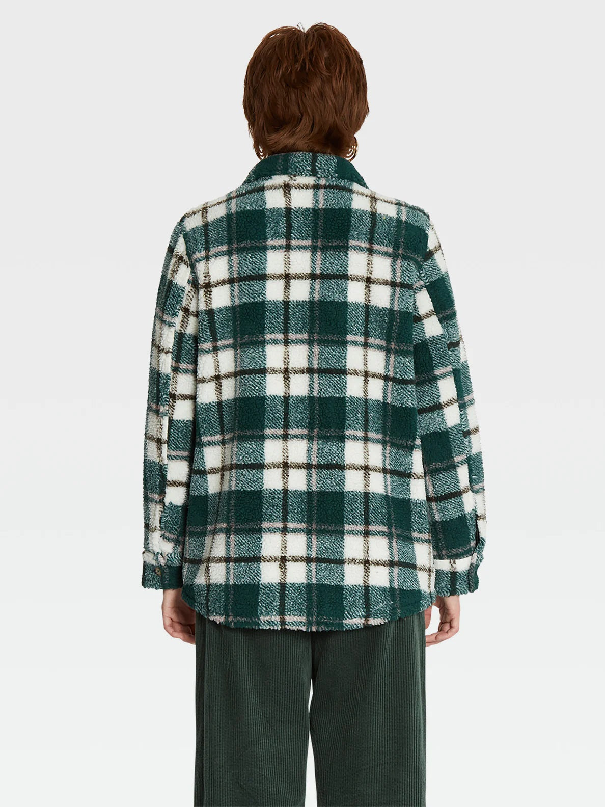 Volcom Silent Sherpa Plaid Jacket Dark Pine