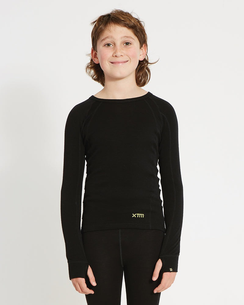 XTM KIDS MERINO WOOL THERMAL TOP BLACK