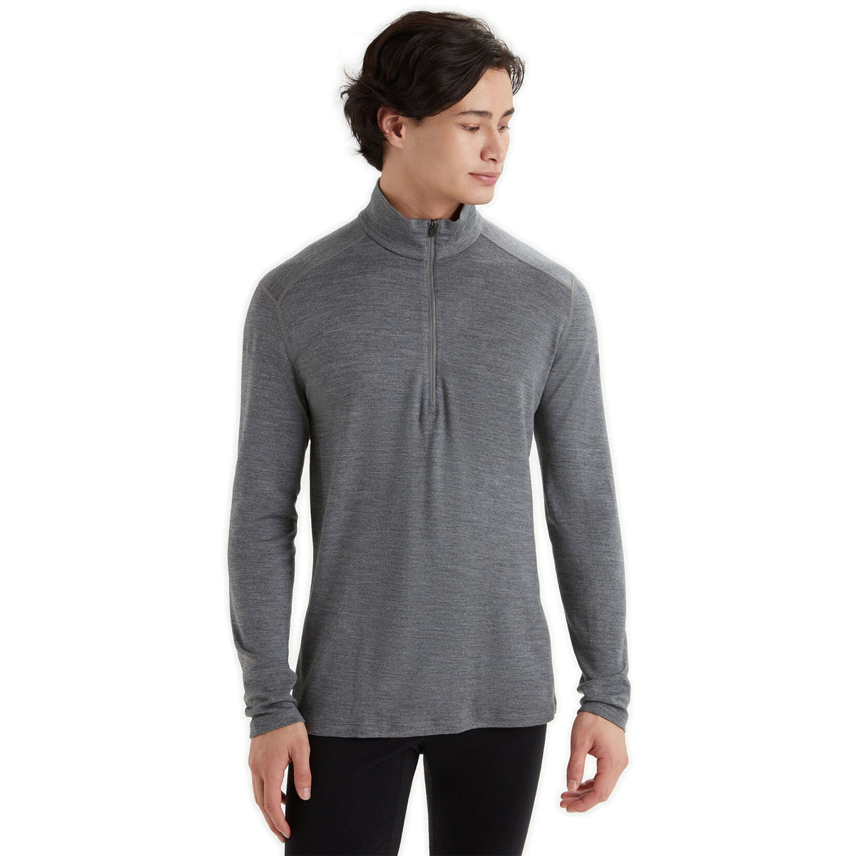 Icebreaker Men's Merino 260 Tech Long Sleeve Half Zip Thermal Top Grey Heather