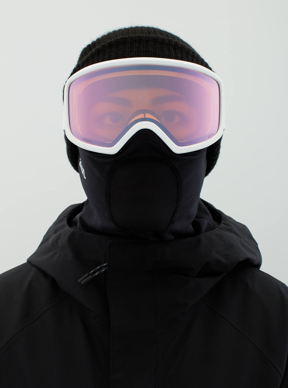 Anon Anon Deringer Goggles + Bonus Lens + MFI® Face Mask Frame: white, lens: perceive cloudy pink (53% / s1), spare lens: amber (55% / s1)