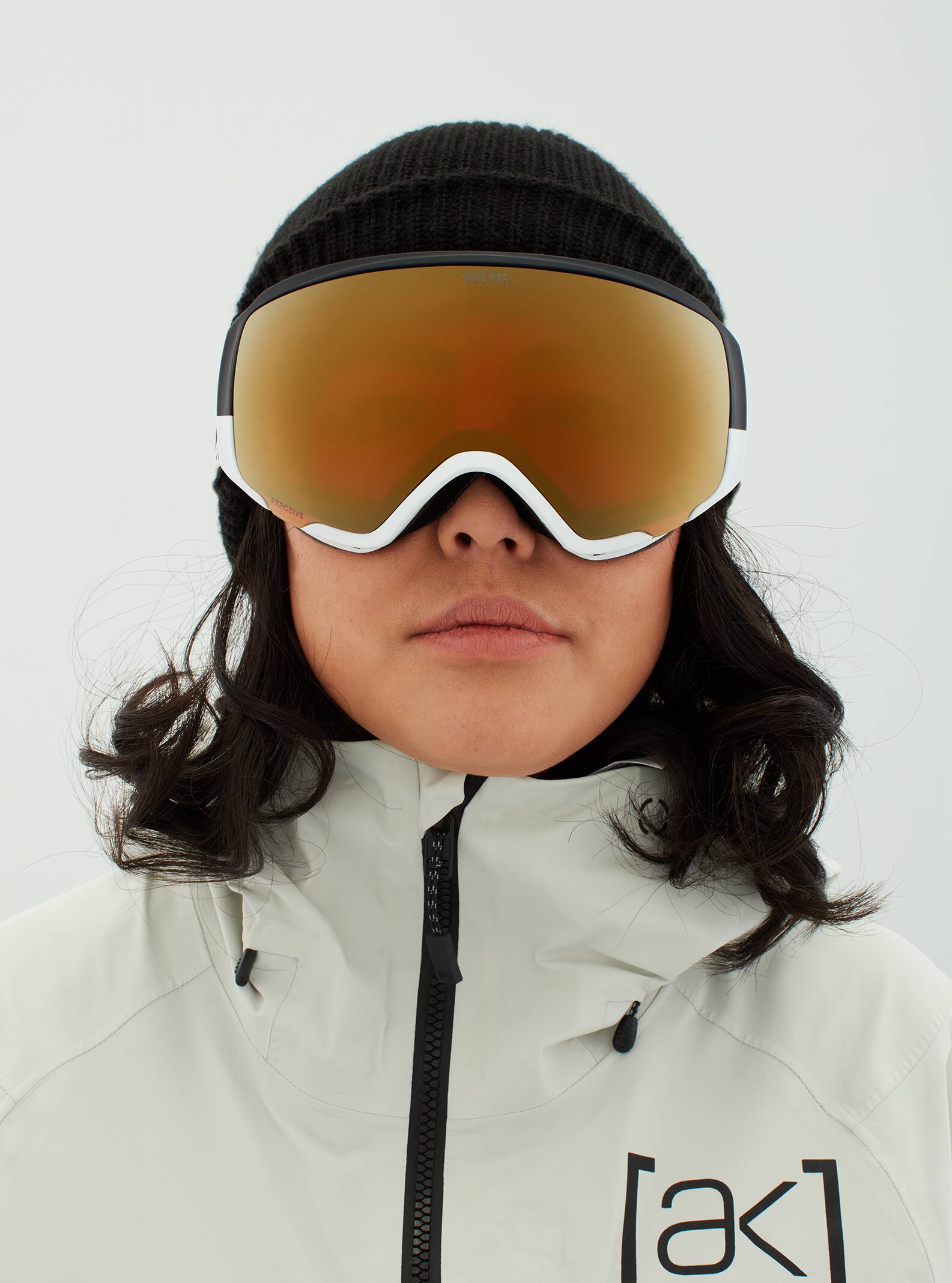 Anon Anon WM1 Goggles + Bonus Lens - Low Bridge Fit Frame: atlas white, lens: perceive sunny bronze (17% / s3), spare lens: perceive cloudy burst (59% / s1)