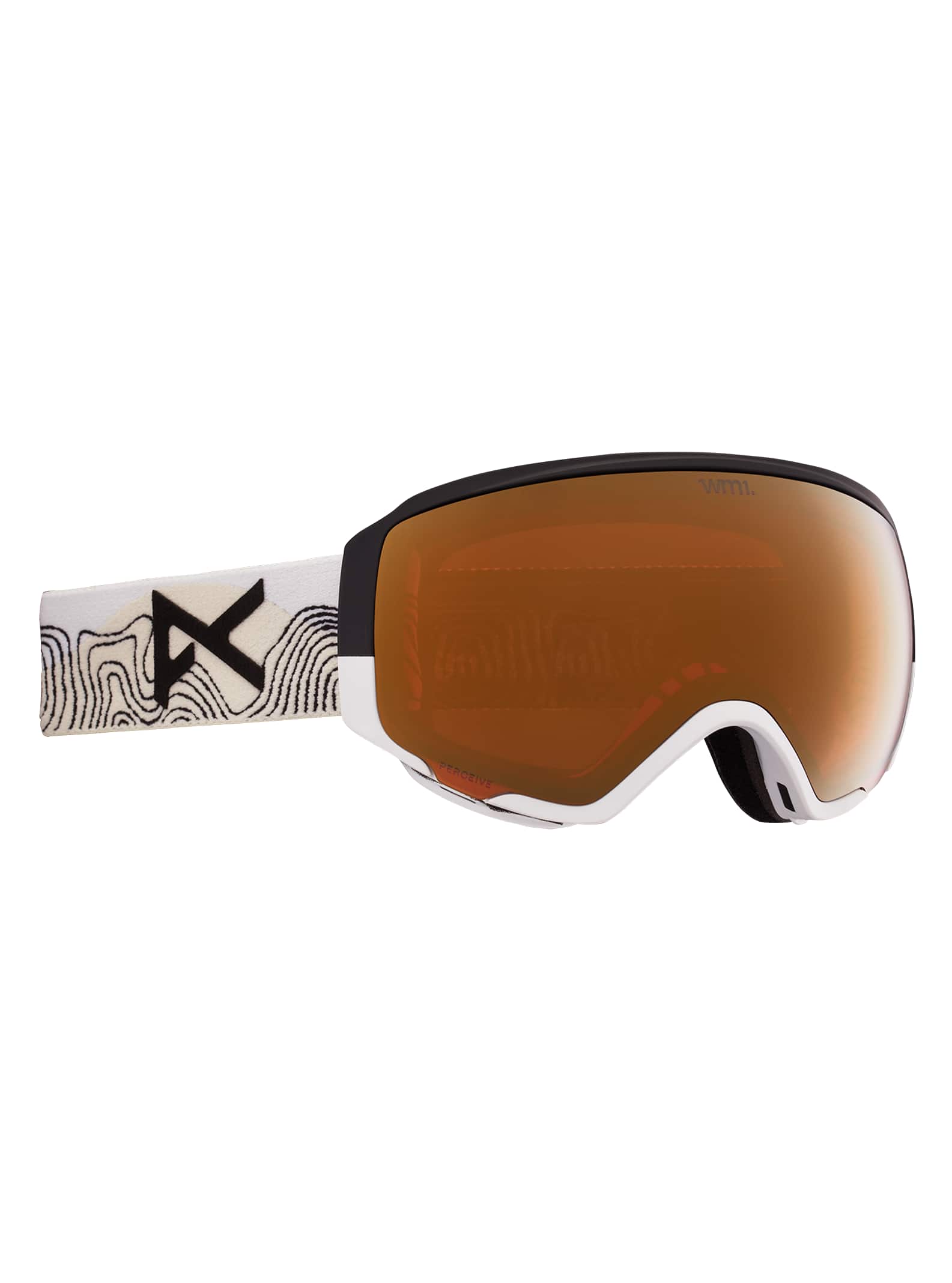 Anon Anon WM1 Goggles + Bonus Lens + MFI® Face Mask - Low Bridge Fit Frame: atlas white, lens: perceive sunny bronze (17% / s3), spare lens: perceive cloudy burst (59% / s1)