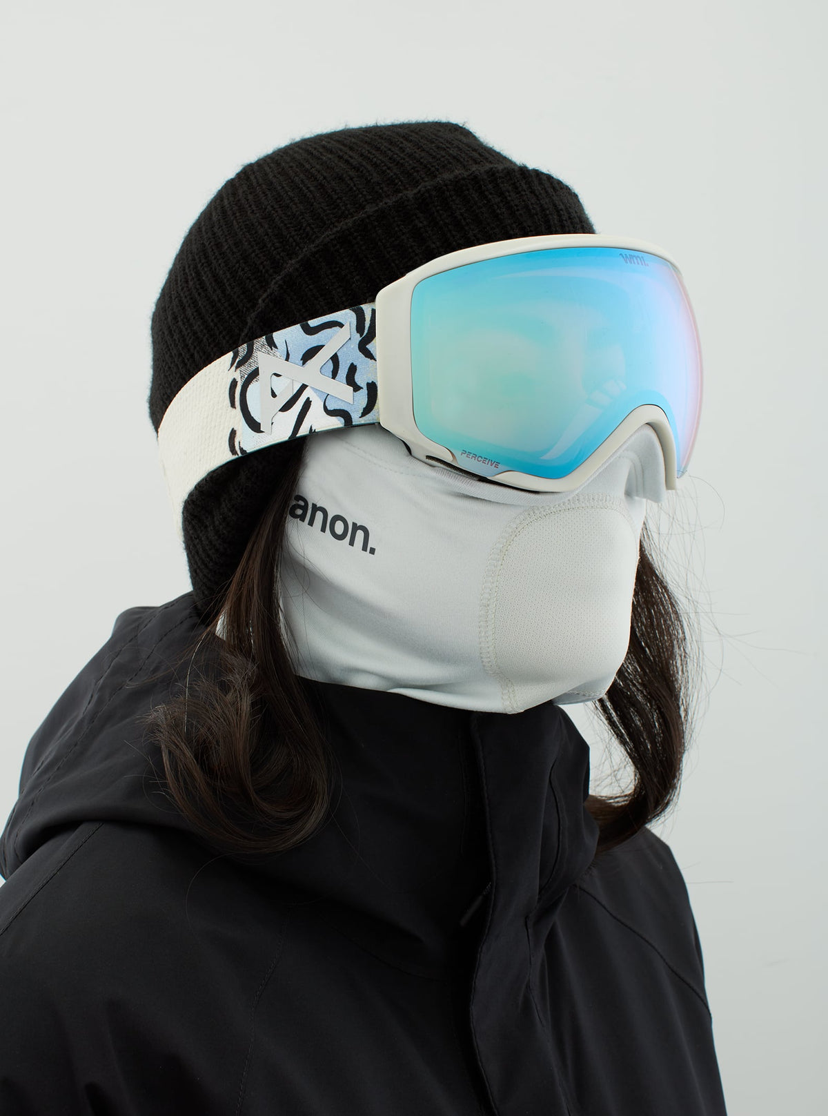 Anon Anon WM1 Goggles + Bonus Lens + MFI® Face Mask - Low Bridge Fit Frame: powder, lens: perceive variable blue (21% / s2), spare lens: perceive cloudy pink (53% / s1)