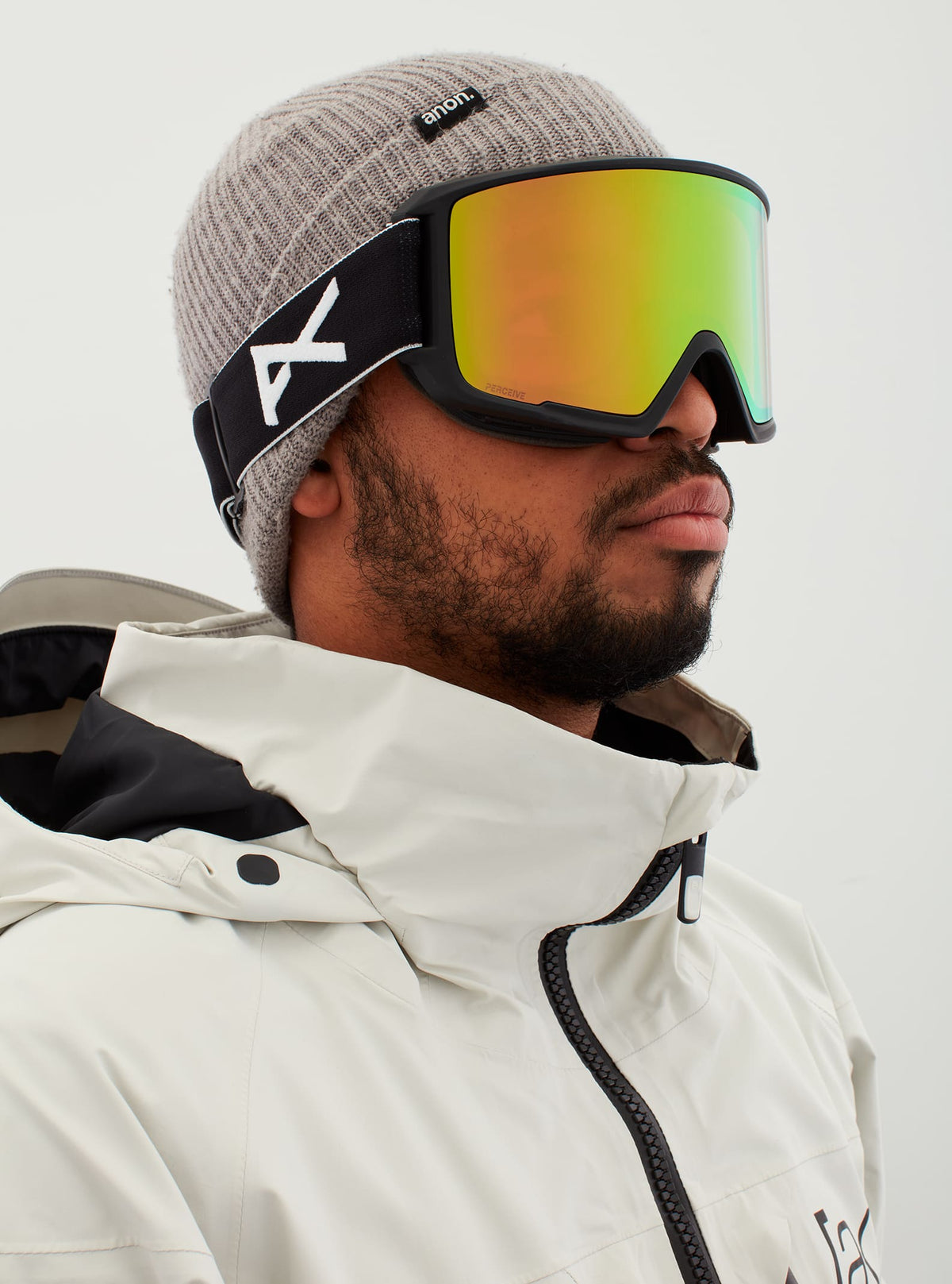 Anon Anon M3 Goggles + Bonus Lens - Low Bridge Fit Frame: black, lens: perceive variable green (22% / s2), spare lens: perceive cloudy pink (53% / s1)