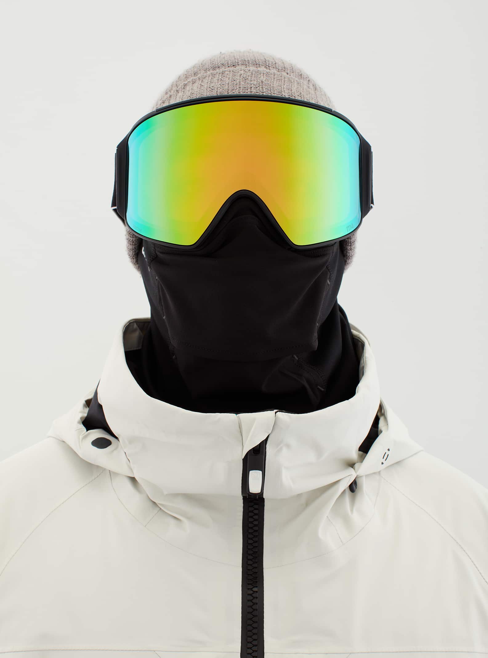 Anon Anon M4 Goggles Cylindrical + Bonus Lens + MFI® Face Mask - Low Bridge Fit Frame: black, lens: perceive variable green (22% / s2), spare lens: perceive cloudy pink (53% / s1)