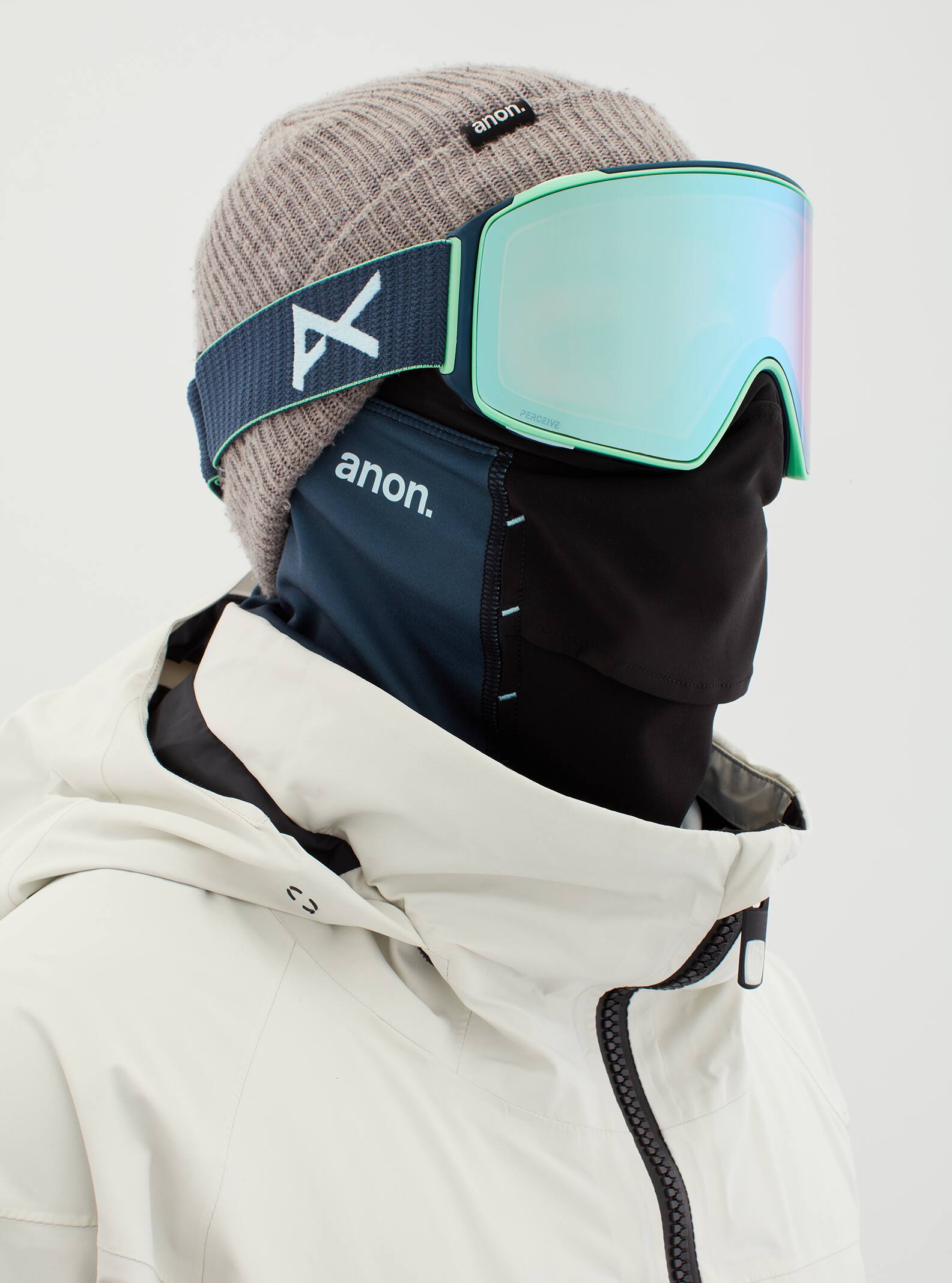 Anon Anon M4 Goggles Cylindrical + Bonus Lens + MFI® Face Mask - Low Bridge Fit Frame: navy, lens: perceive variable blue (21% / s2), spare lens: perceive cloudy pink (53% / s1)