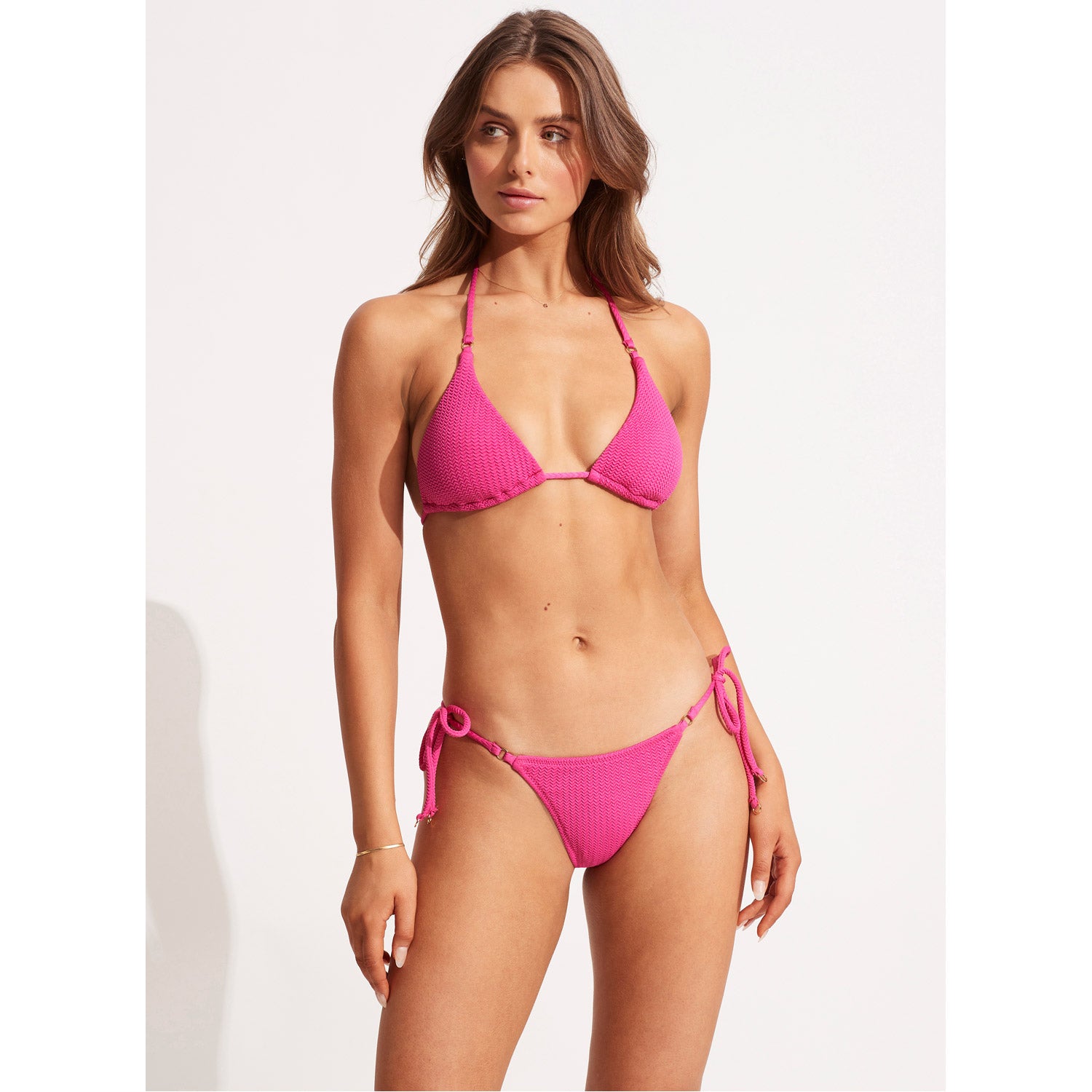 Seafolly Sea Dive Slide Triangle Bikini Fuchsia