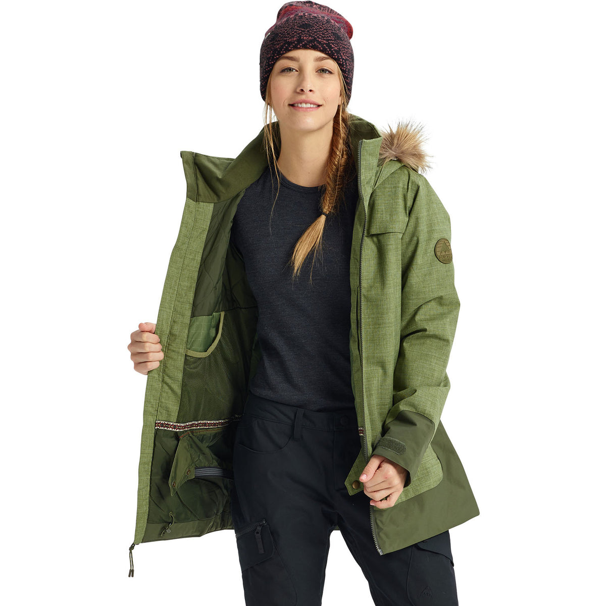 Burton Lelah Snowboard Jacket 2019 Clover Heather Forest Night