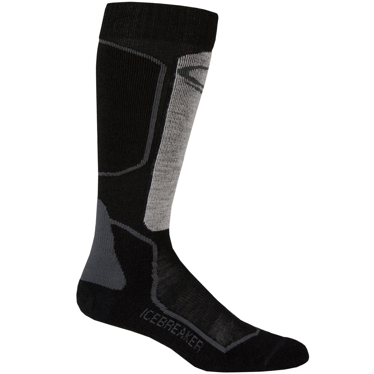 Icebreaker Ski+ Mens Lightweight Over the Calf Sock 2018 Oil Black Silver
