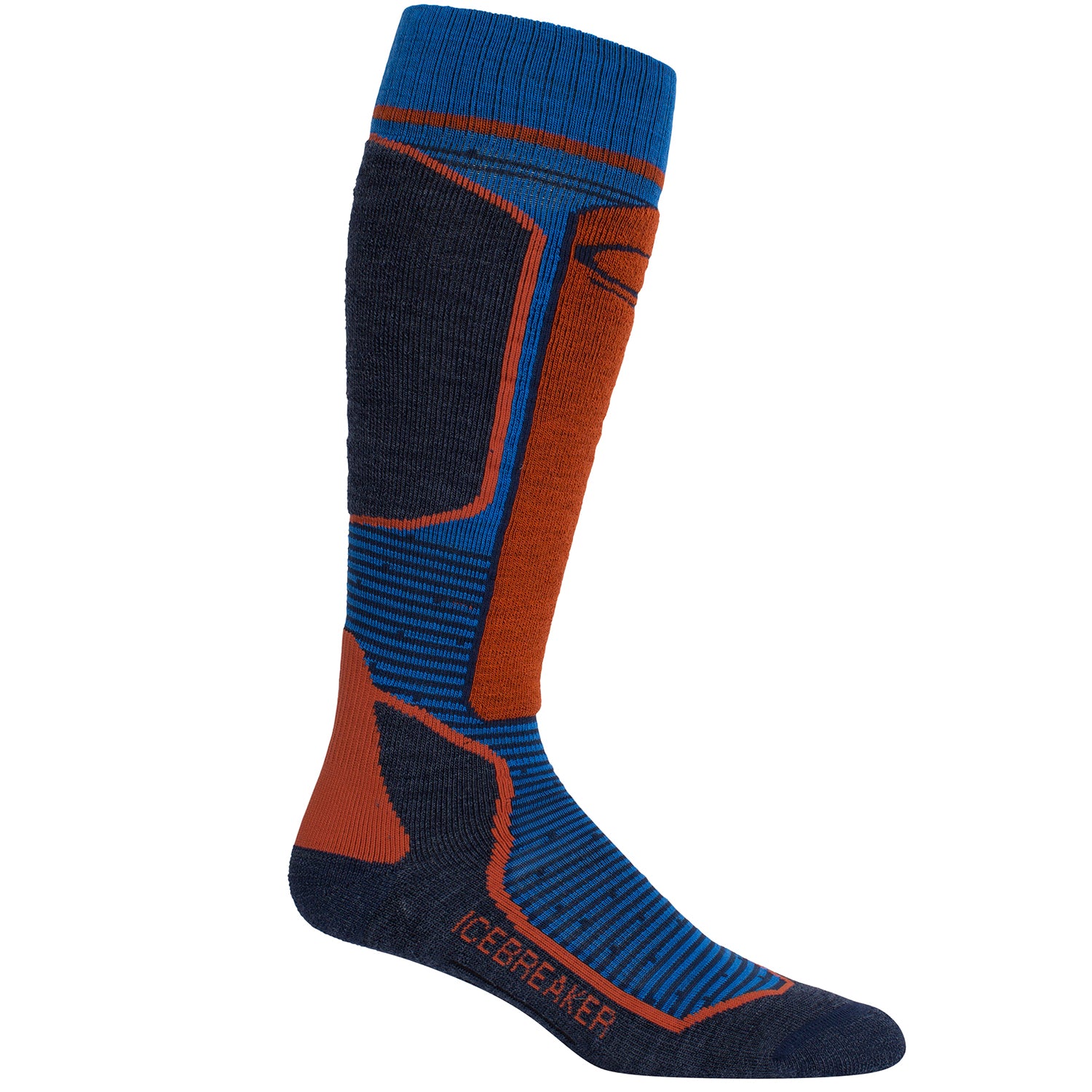 Icebreaker Mens Ski+ Light Over the Calf Sock 2018 Cadet Fathom Heather Copper