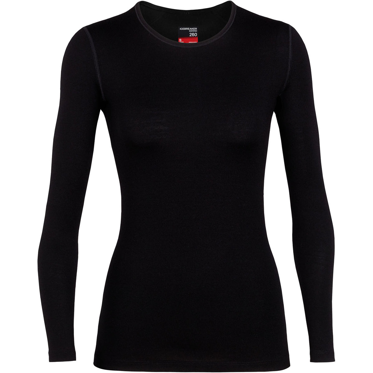 Icebreaker Womens Tech Top Long Sleeve Crewe Thermal Top 2019 Black
