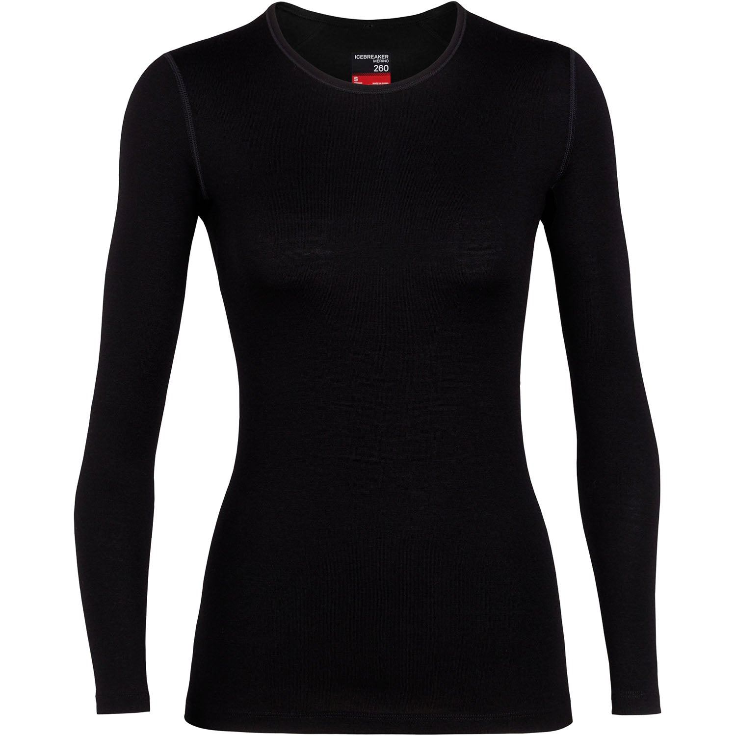 Icebreaker Womens Tech Top Long Sleeve Crewe Thermal Top 2019 Black