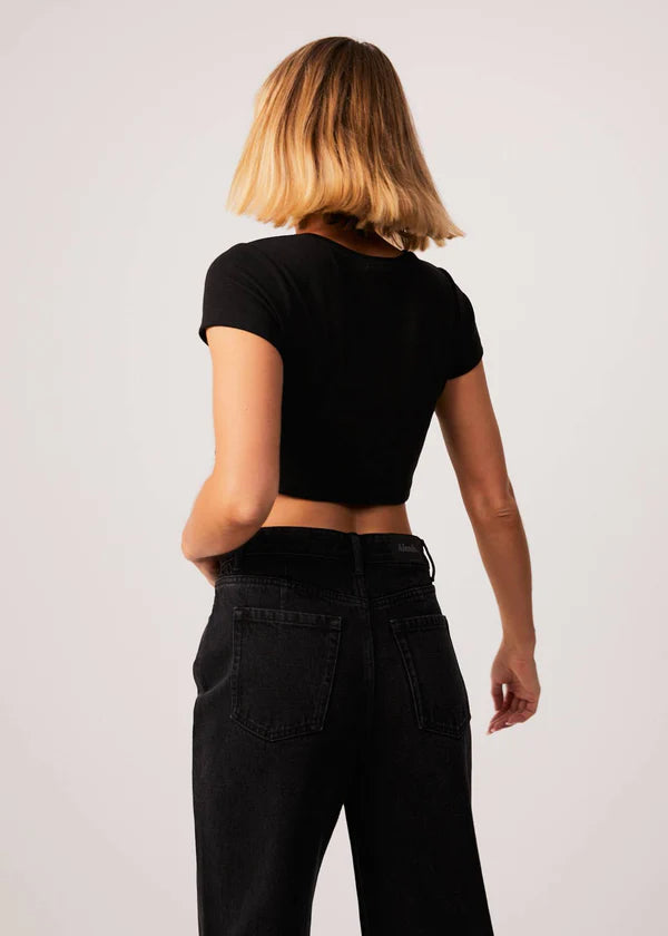 Abbie Hemp Ribbed Cropped T-Shirt