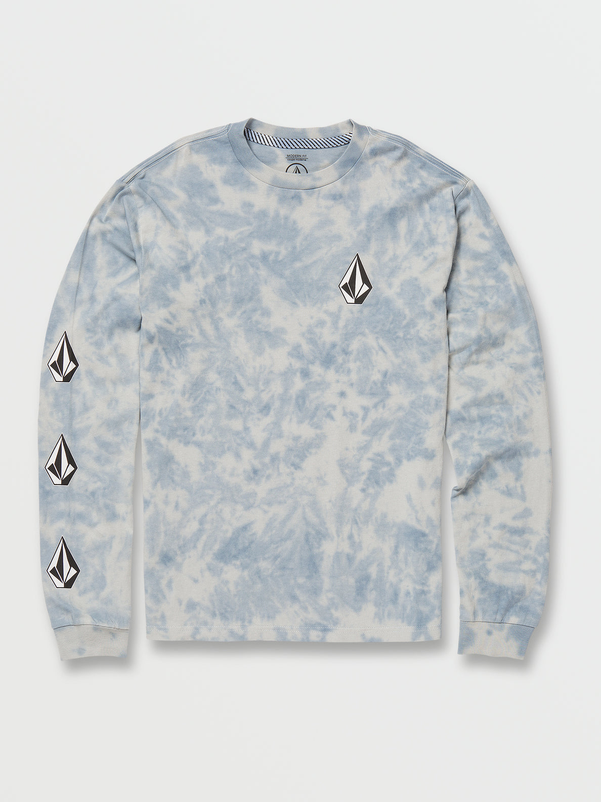 Boys Youth Iconic Stone Dye Long Sleeve Tee - Slate Blue