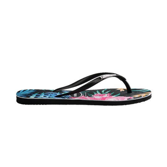 Kids Slim Floral Palm Thongs