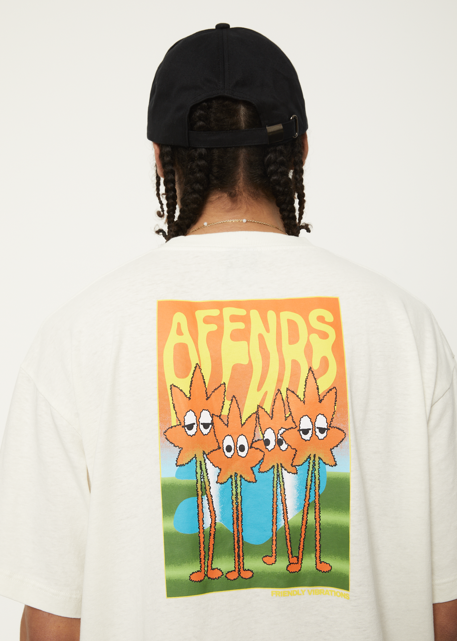 Vibrations - Hemp Boxy Graphic T-Shirt - Off White