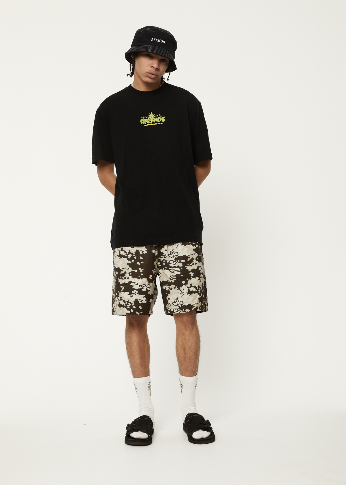 Programmed Hemp Boxy Graphic Logo T-Shirt - Black