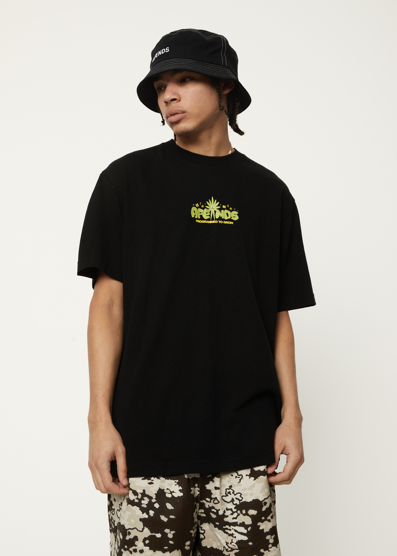 Programmed Hemp Boxy Graphic Logo T-Shirt - Black