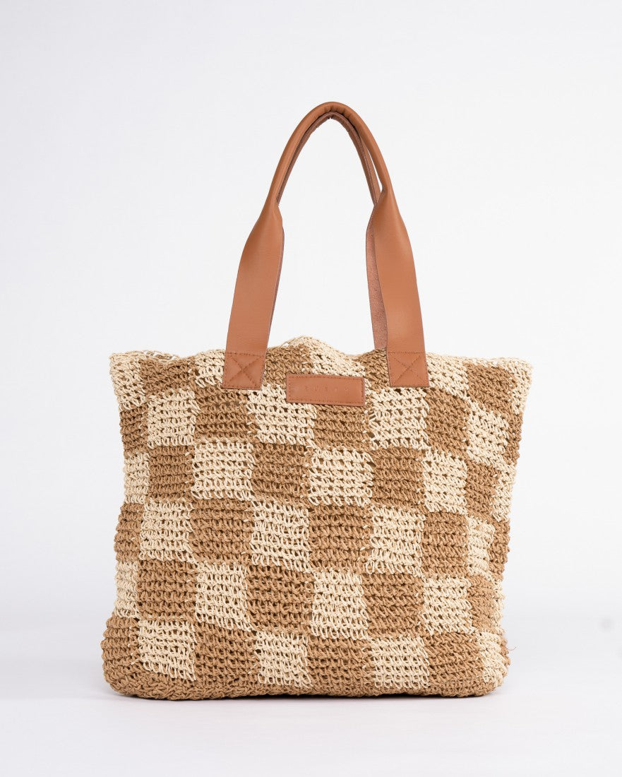 Checkmate Straw Beach Bag
