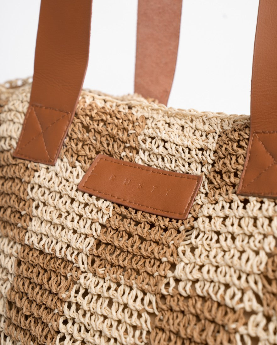 Checkmate Straw Beach Bag