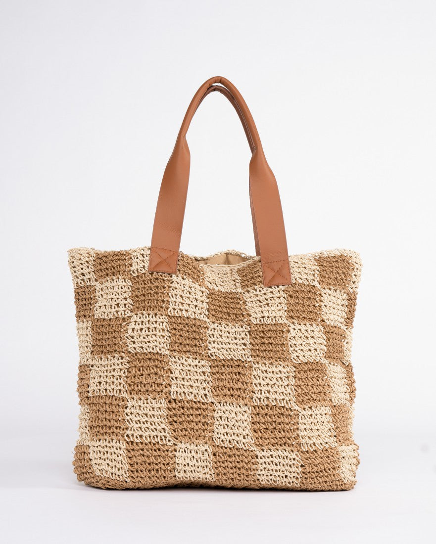 Checkmate Straw Beach Bag