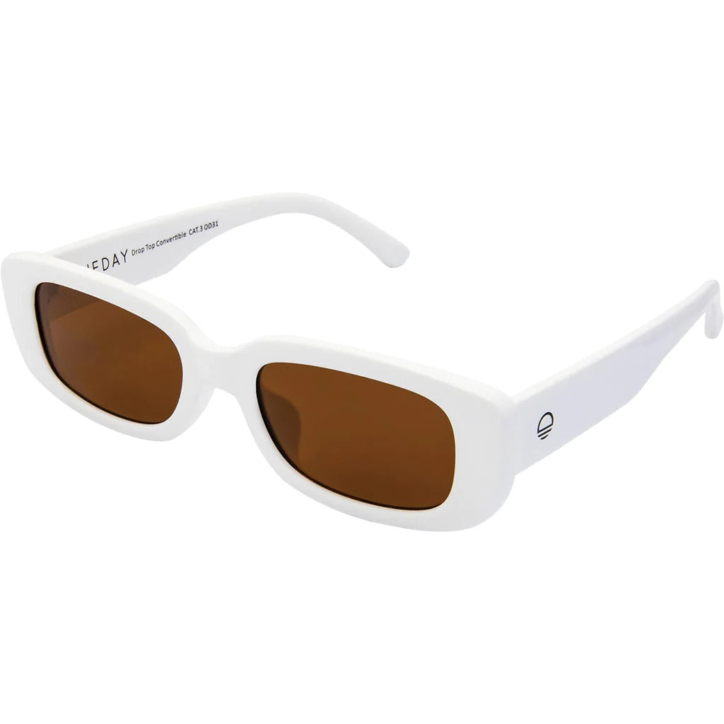 Drop Top Convertible Sunglasses - White Brown