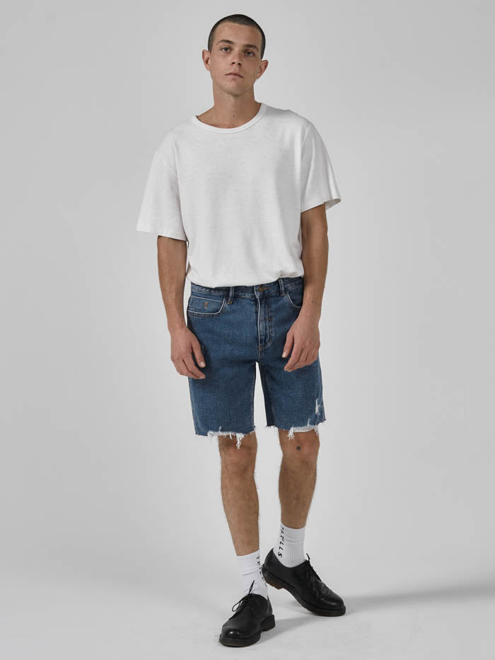 DESTROYED BONES DENIM SHORT