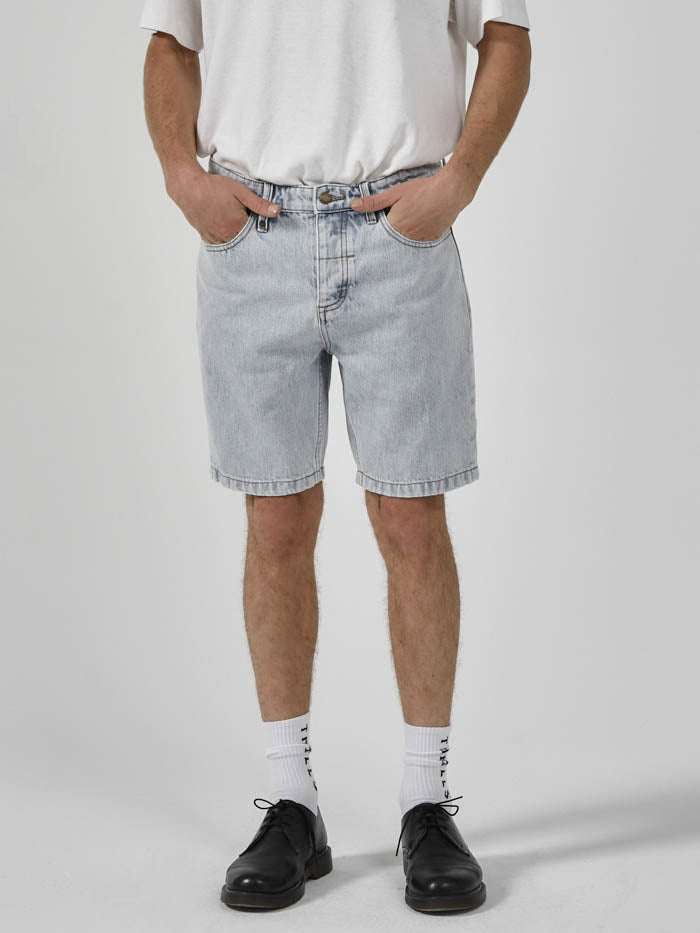 Chopped Hem Denim Short - Faded Generation Blue