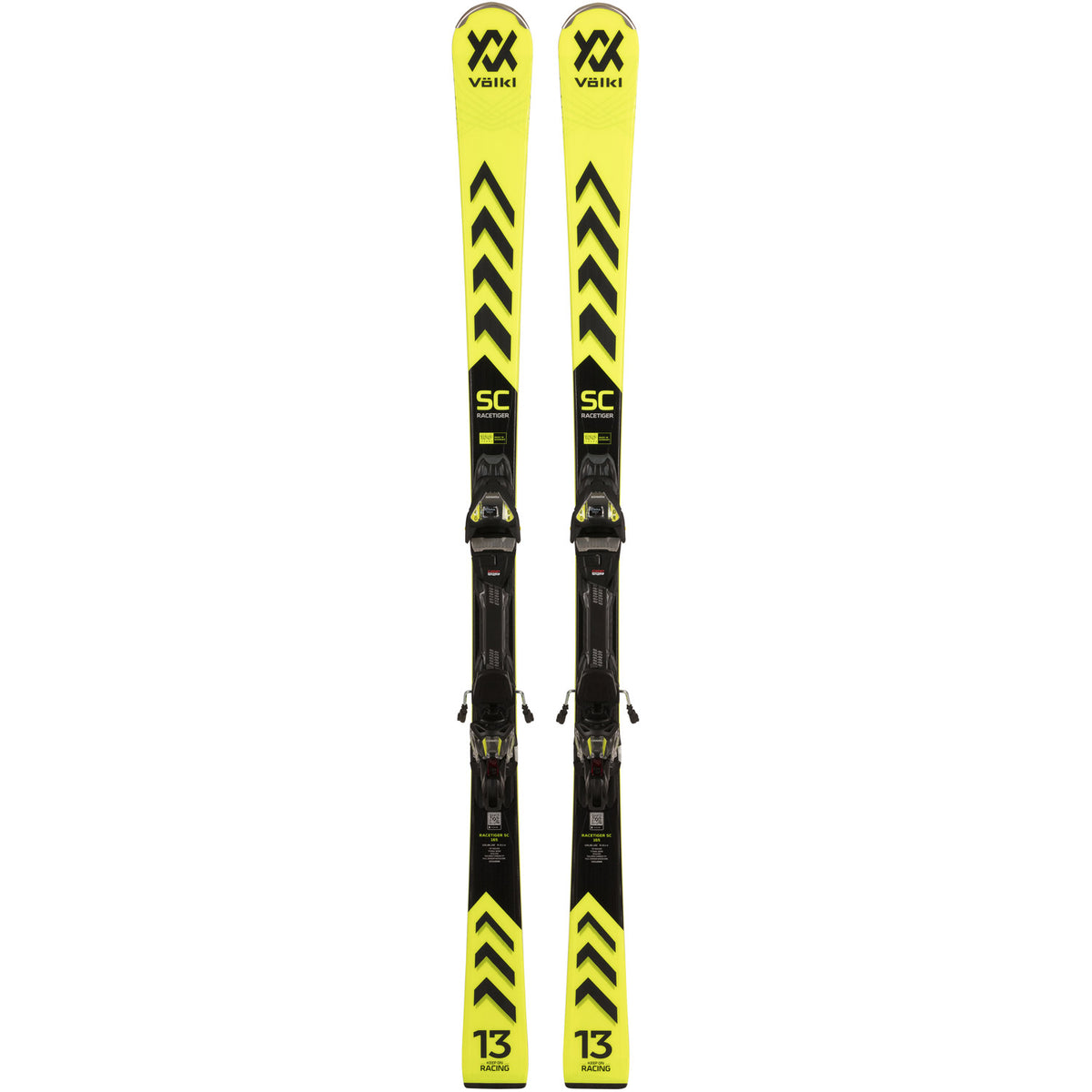 Racetiger SC Yellow Skis w/ Vmotion 12 GW Binding 2024