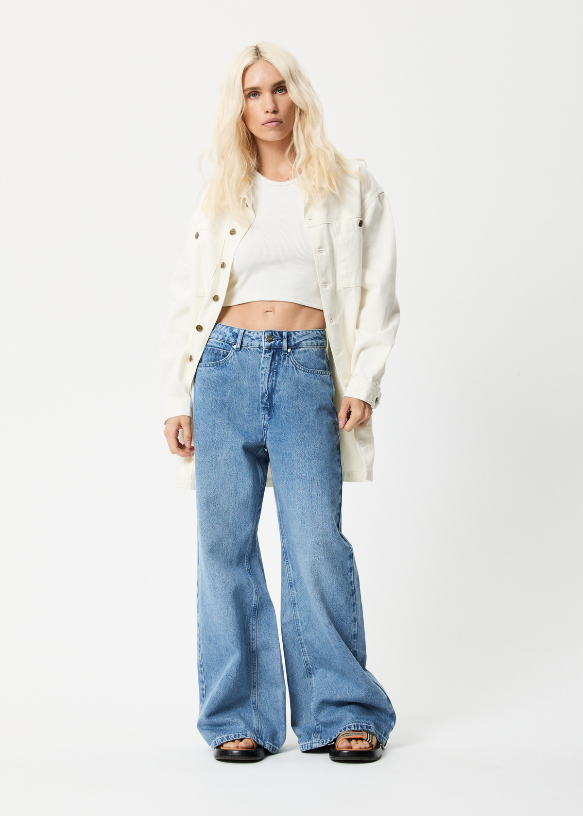 Tori - Organic Denim Dress - Off White