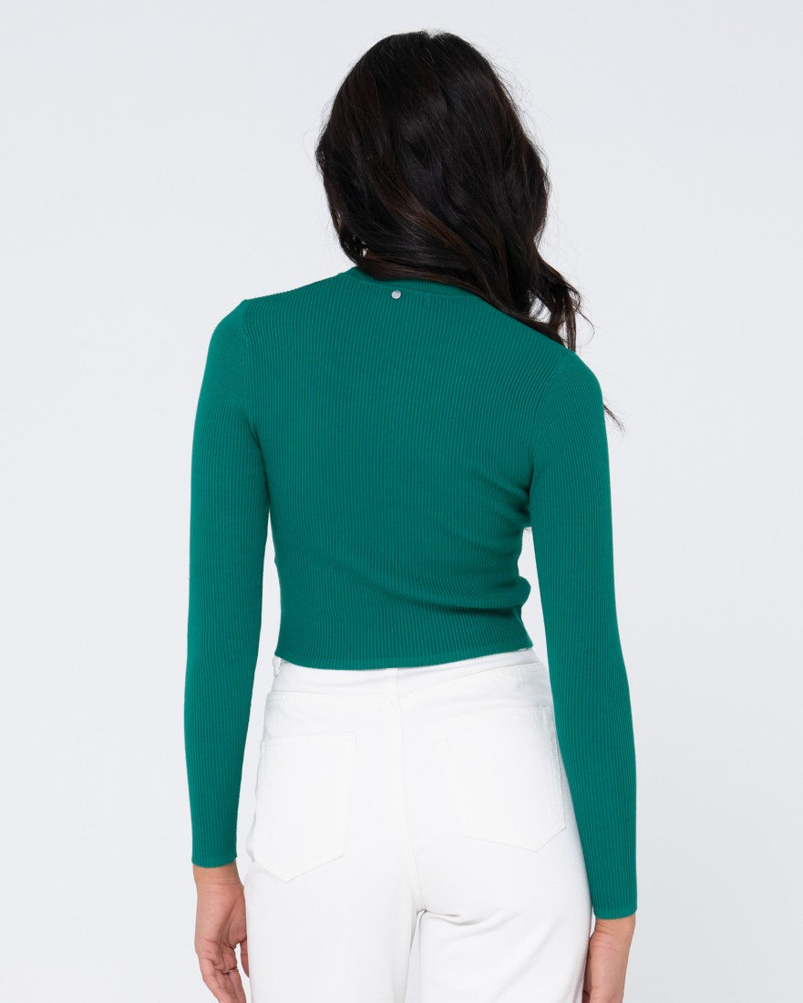 Charis Ribbed Crop Long Sleeve Knit Top