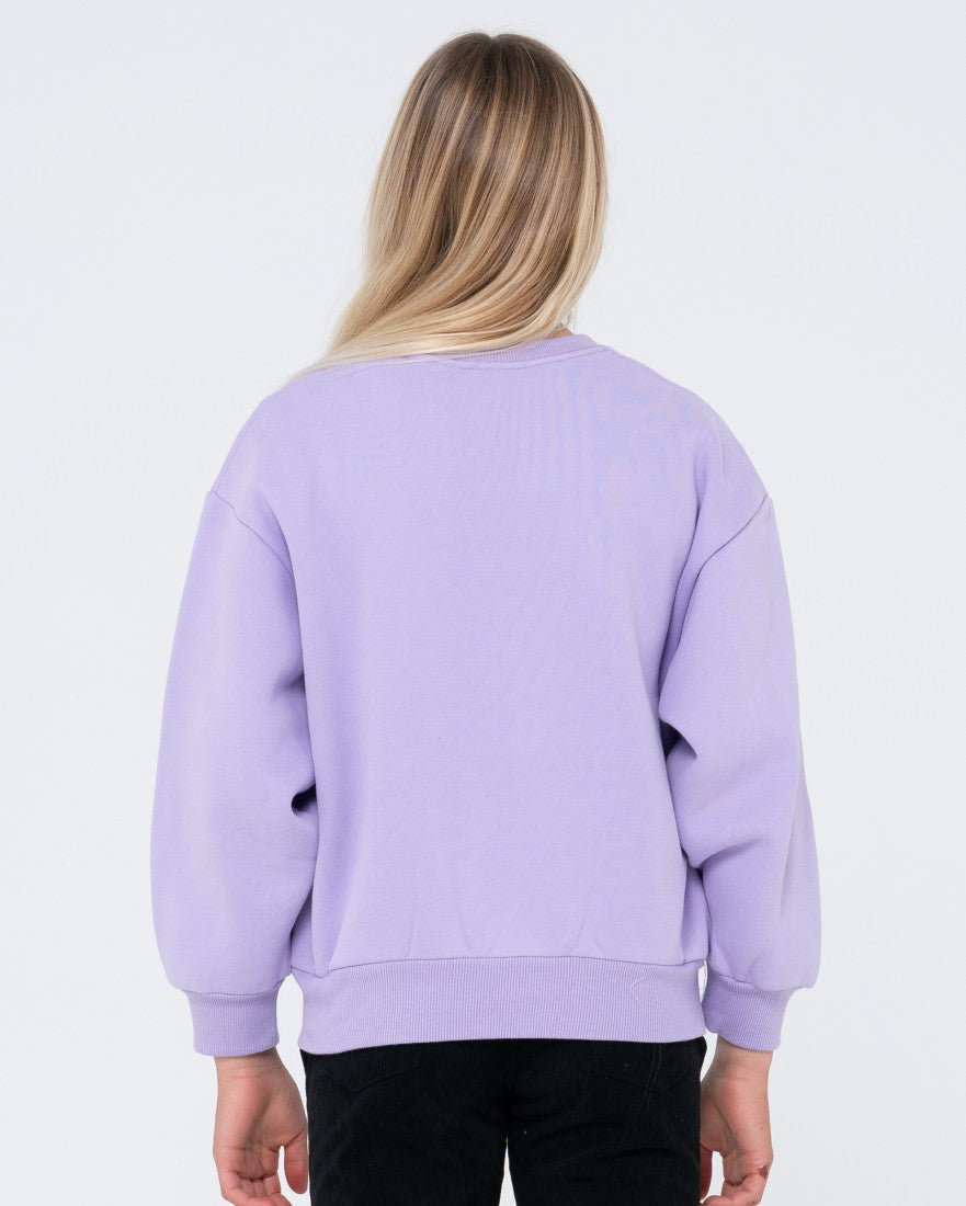 Rusty Script Oversize Crew Fleece Girls