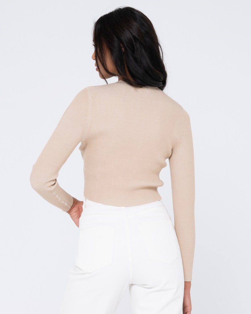 Rusty Solace Long Sleeve Knitted Top Oatmilk