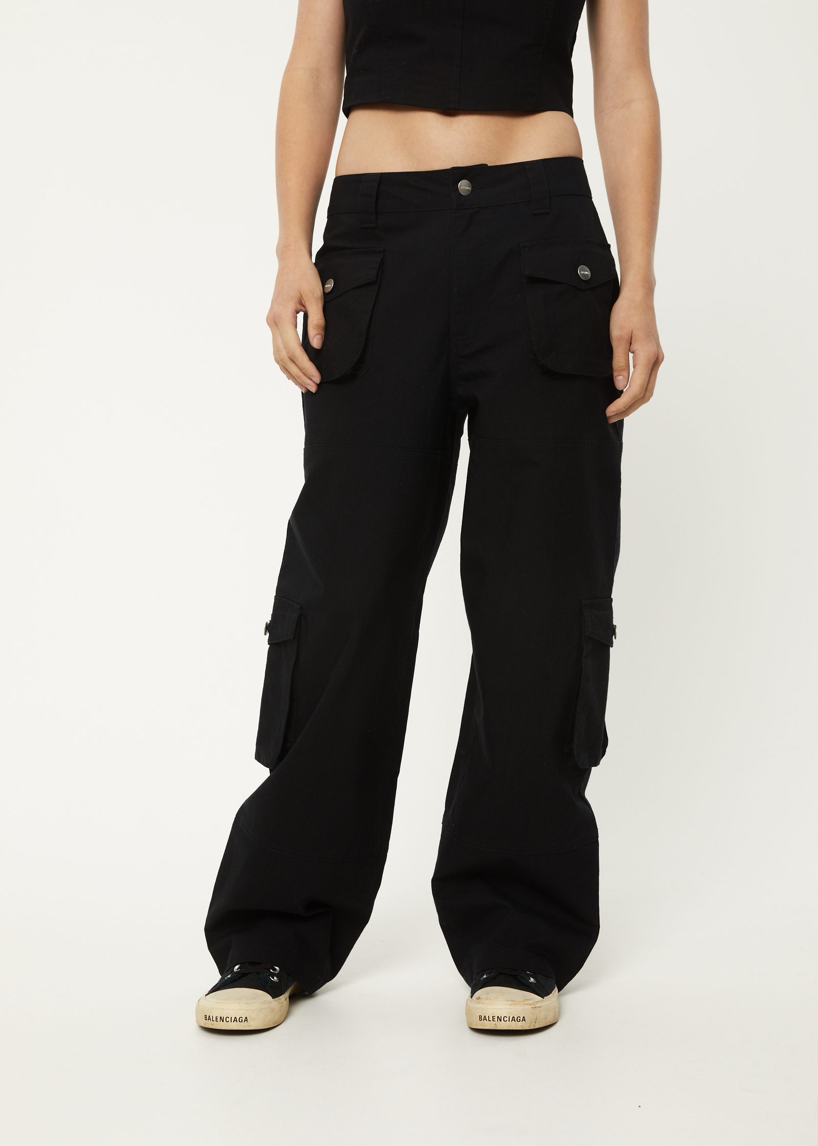 Linger - Recycled Cargo Pants - Black