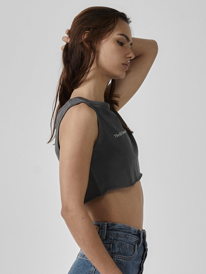 Some Kind Of Paradise Super Crop Tank - Merch Black