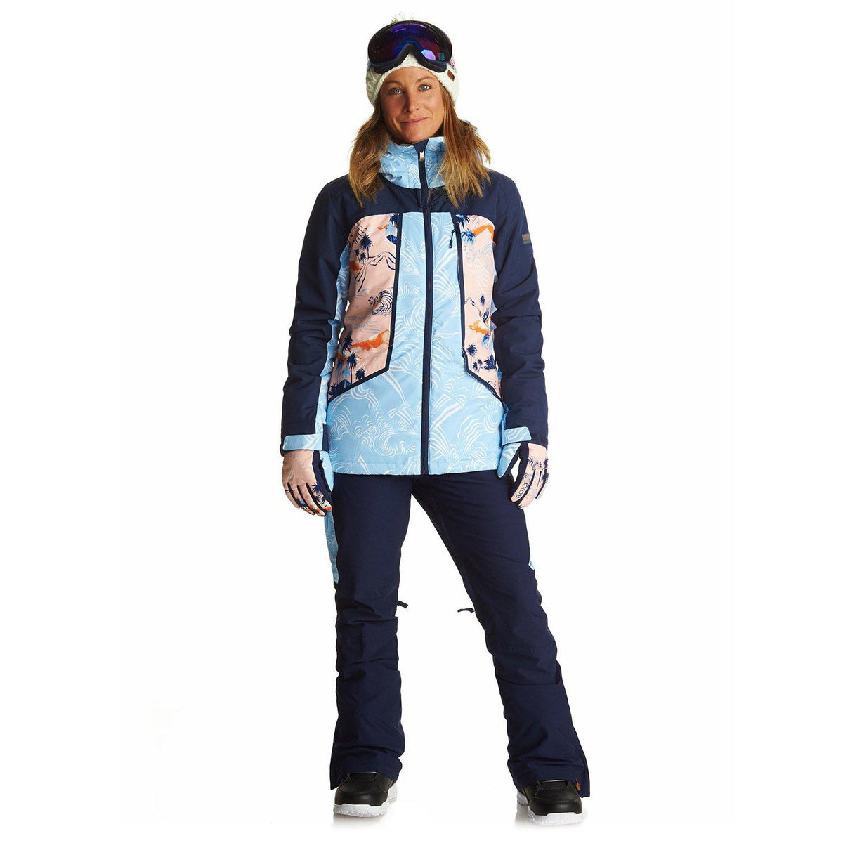 Roxy Wildlife Snowboard Jacket 2018 Mandarin Orange Pop Snow Cryst