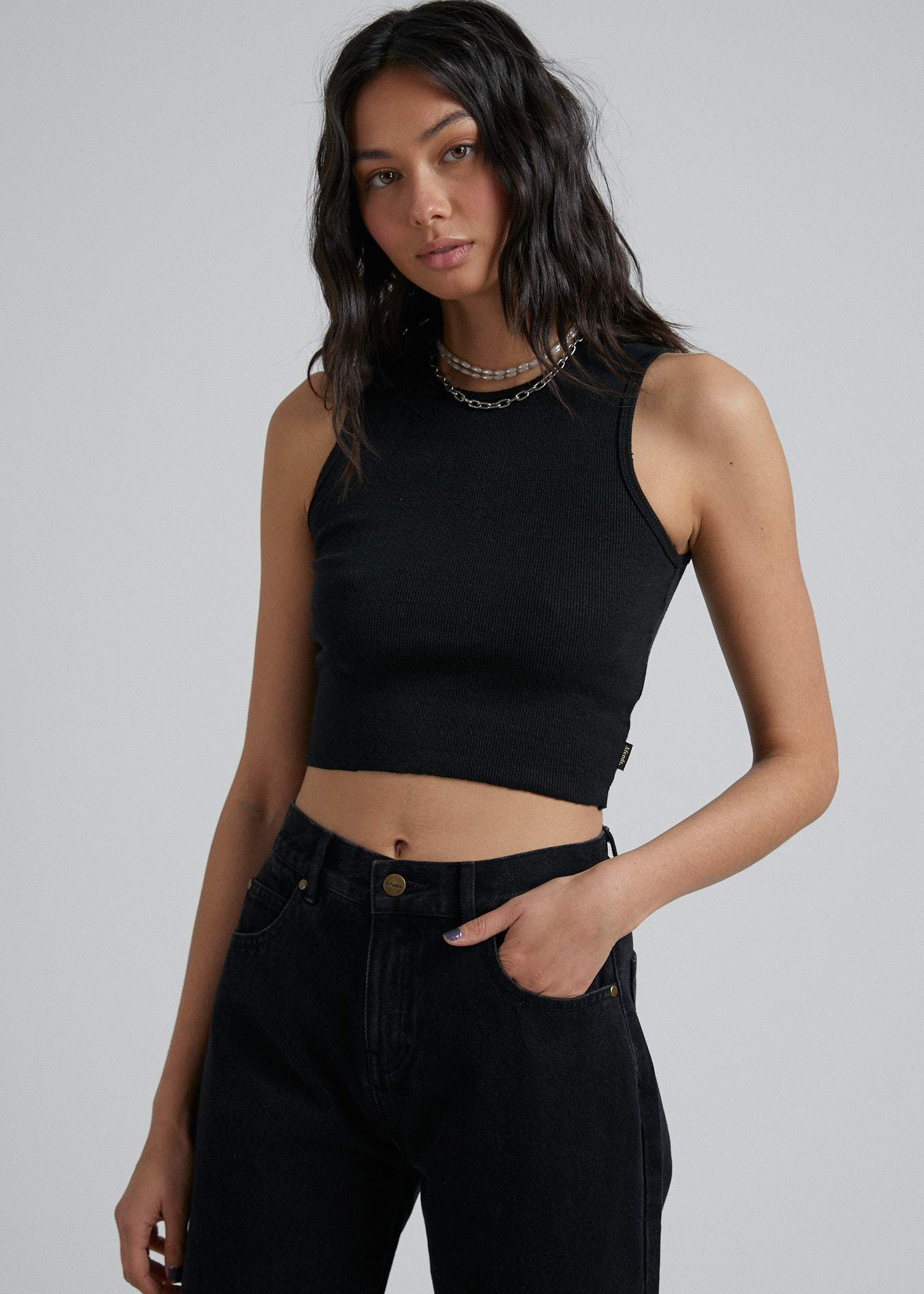 Afends Dalston  - Hemp Rib Tank - Black Black