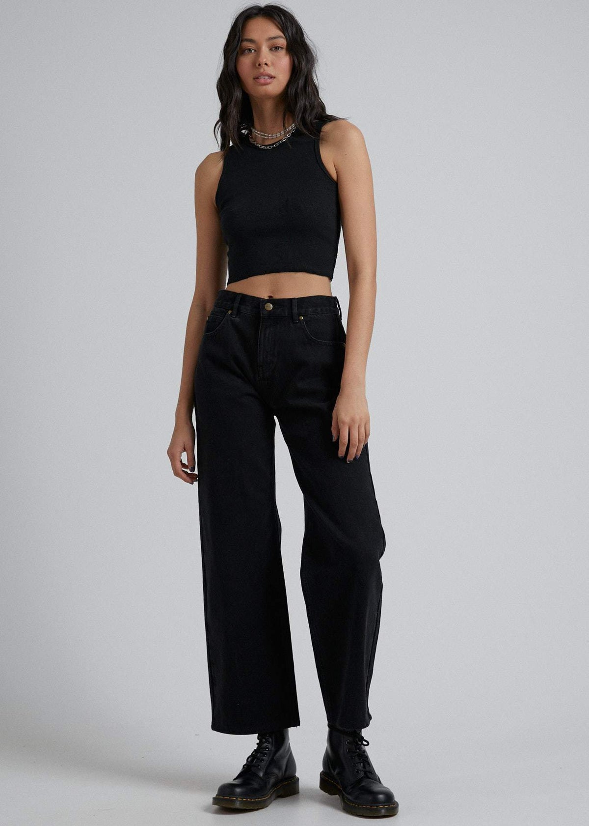 Afends Dalston  - Hemp Rib Tank - Black Black