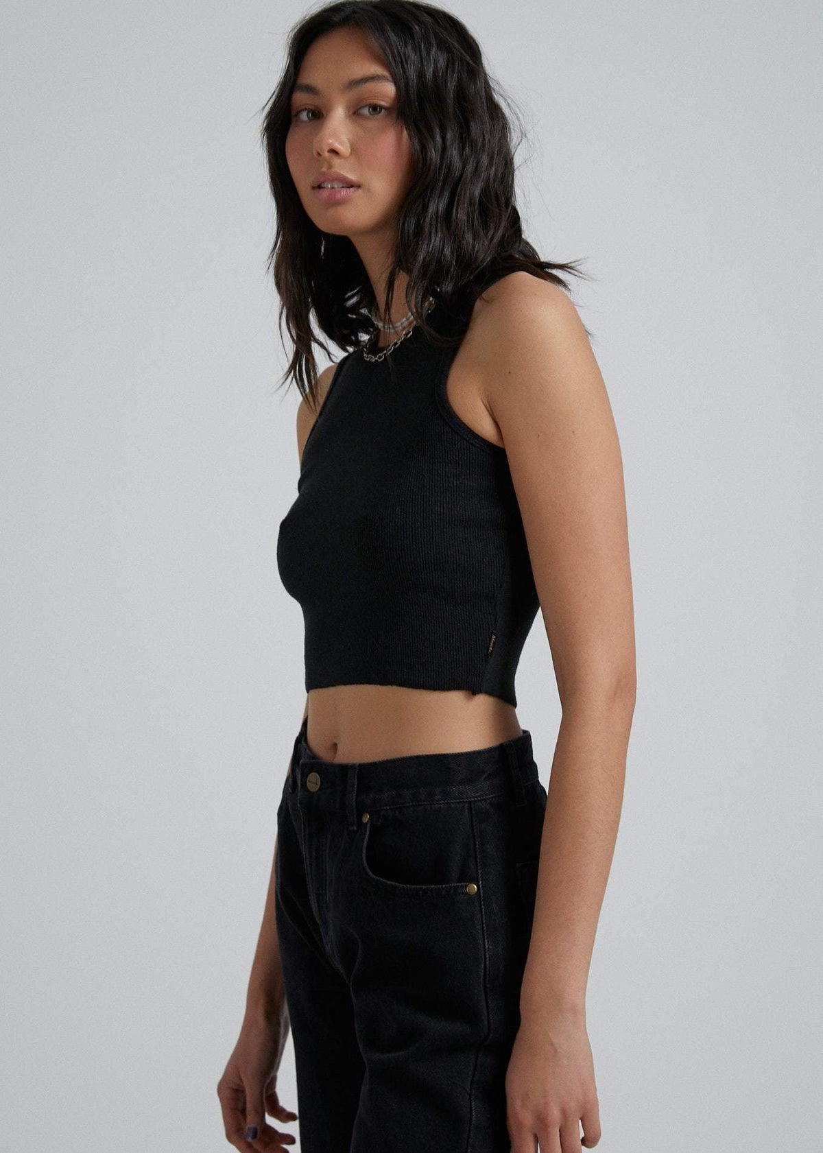 Afends Dalston  - Hemp Rib Tank - Black Black
