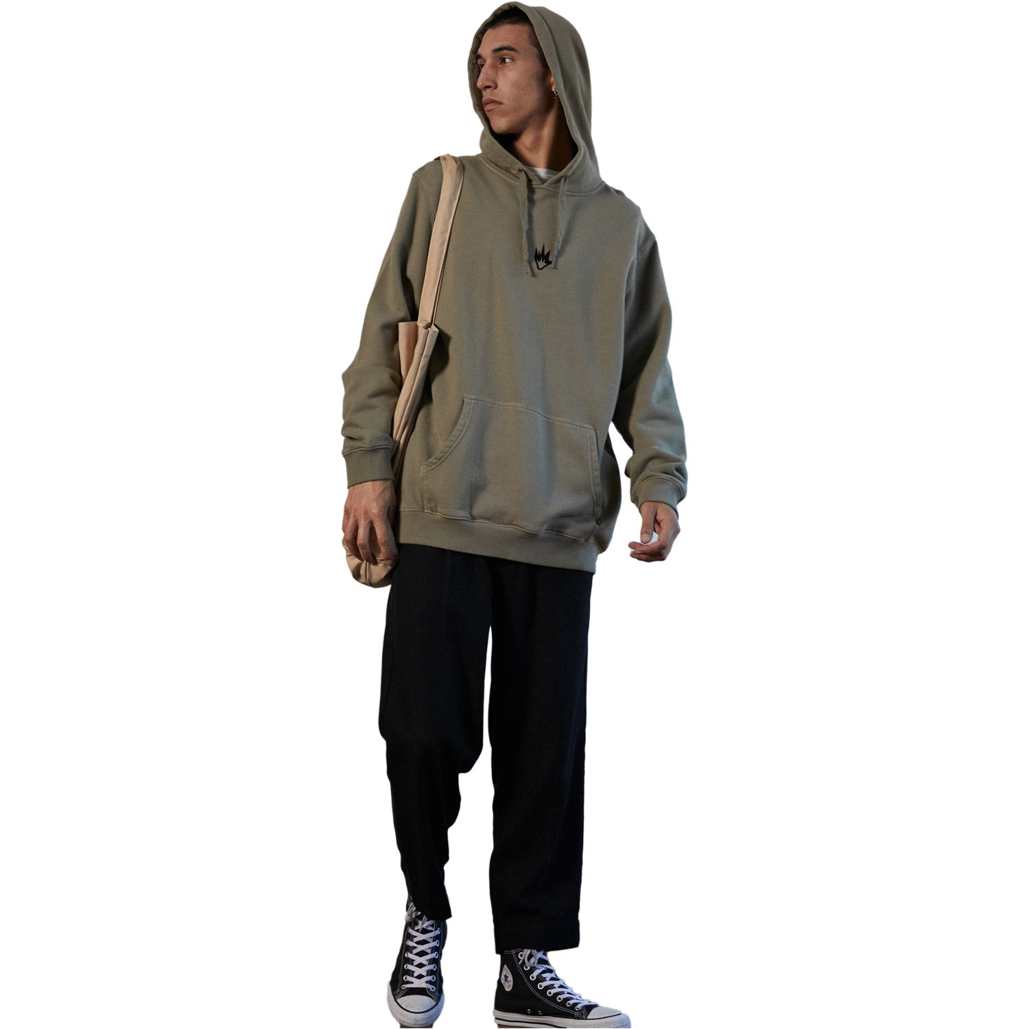 Afends Flame Pull On Hoodie Covert Green