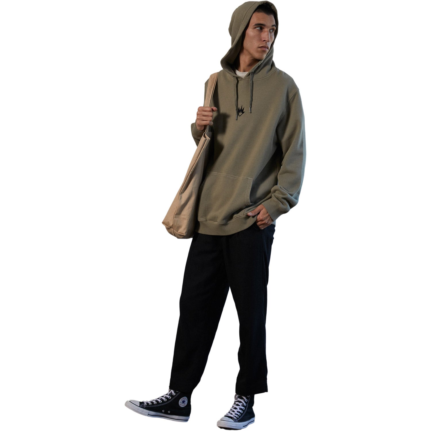 Afends Flame Pull On Hoodie Covert Green