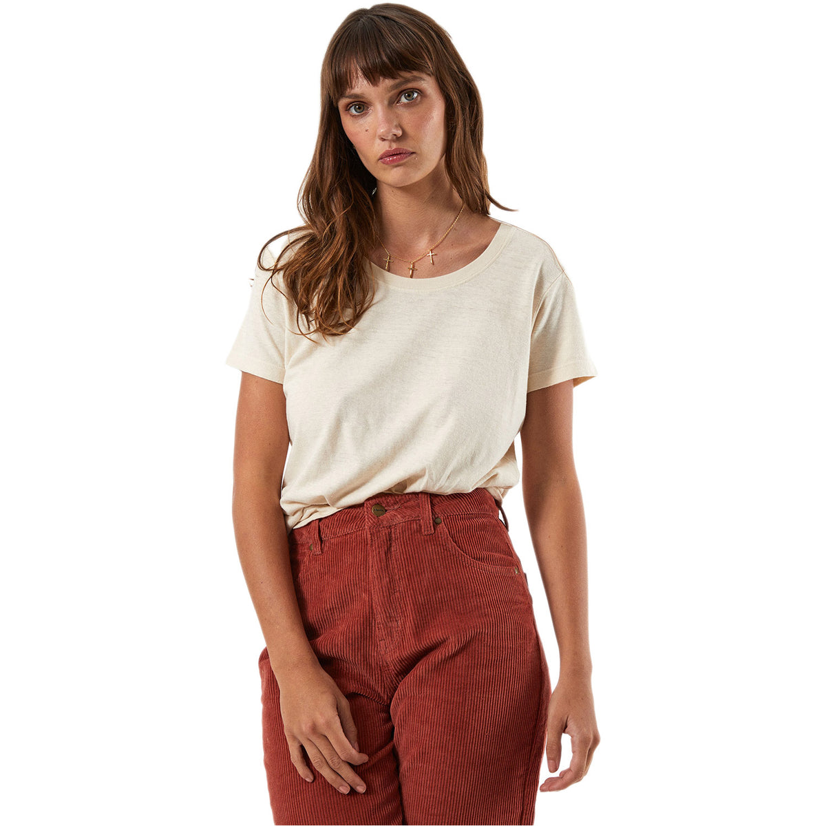 Afends Hemp Basics Short Sleeve Tee Ivory