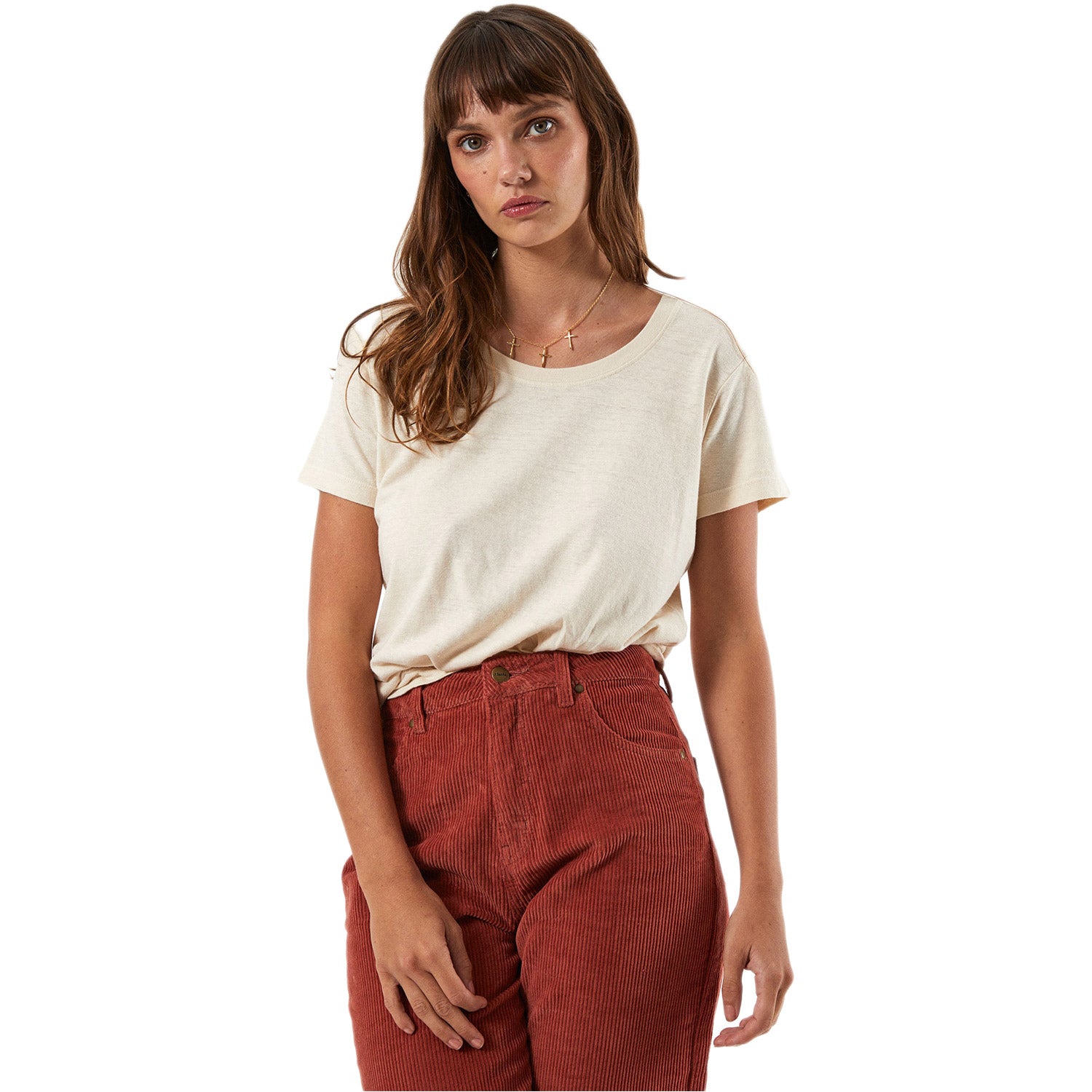 Afends Hemp Basics Short Sleeve Tee Ivory