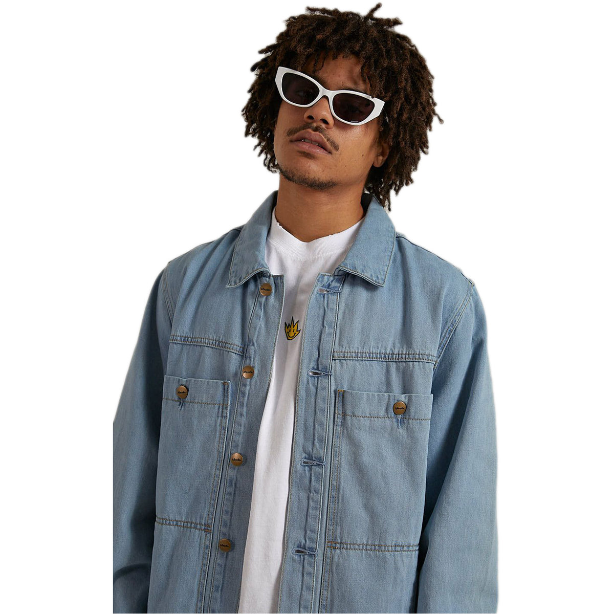 Afends Overtime Denim Jacket Stone Blue