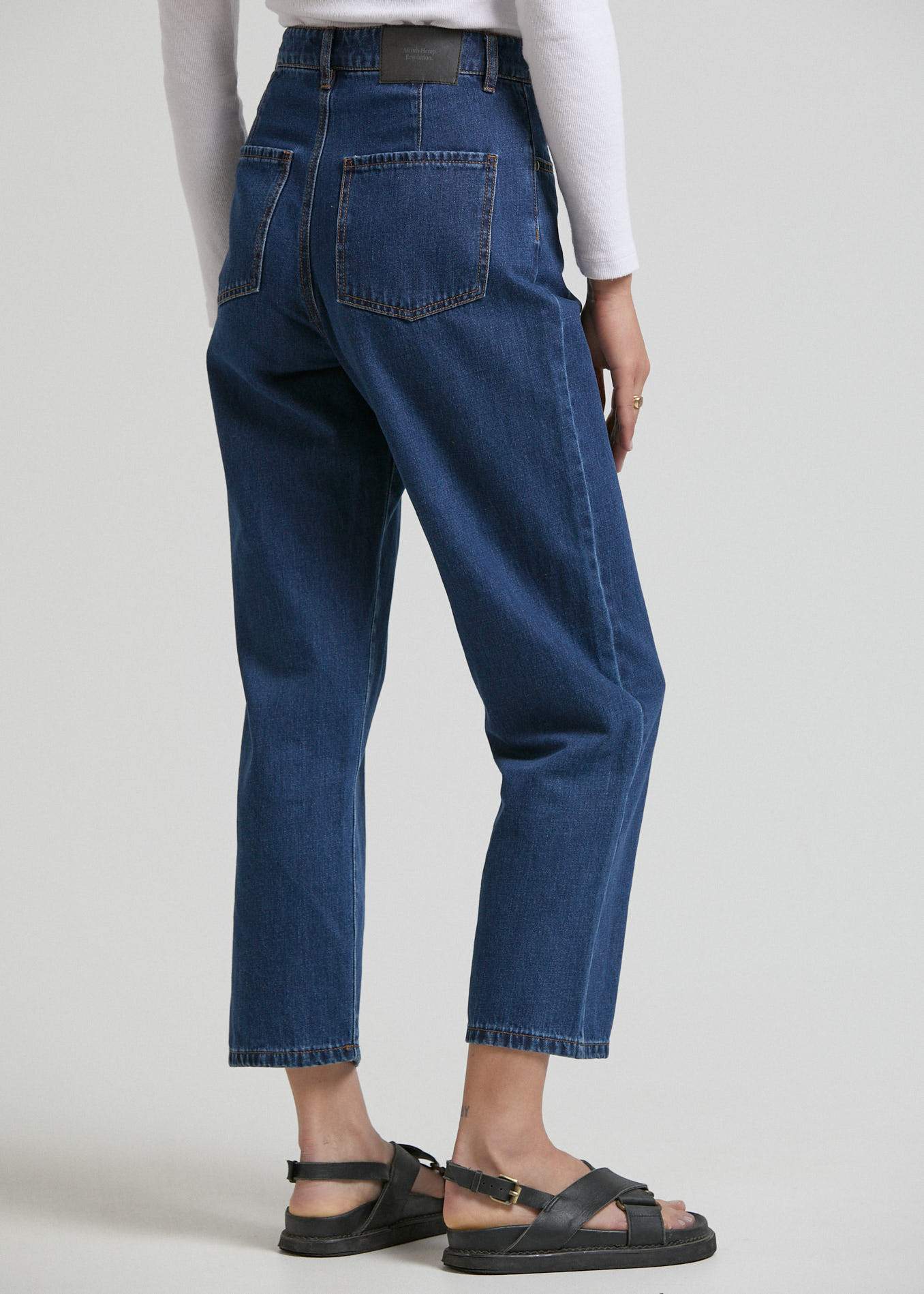 Afends Shelby  - Hemp Denim High Waist Wide Leg Jeans - Indigo Rinse Indigo rinse