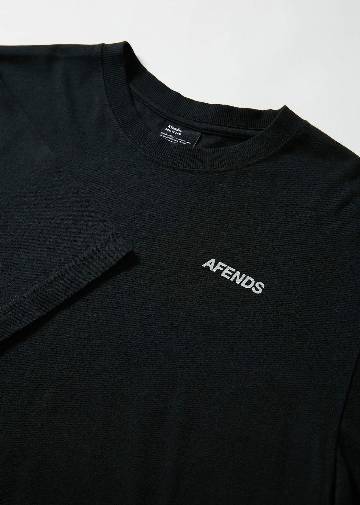 Afends Sidewalk  - Unisex Retro Fit Tee - Black Black