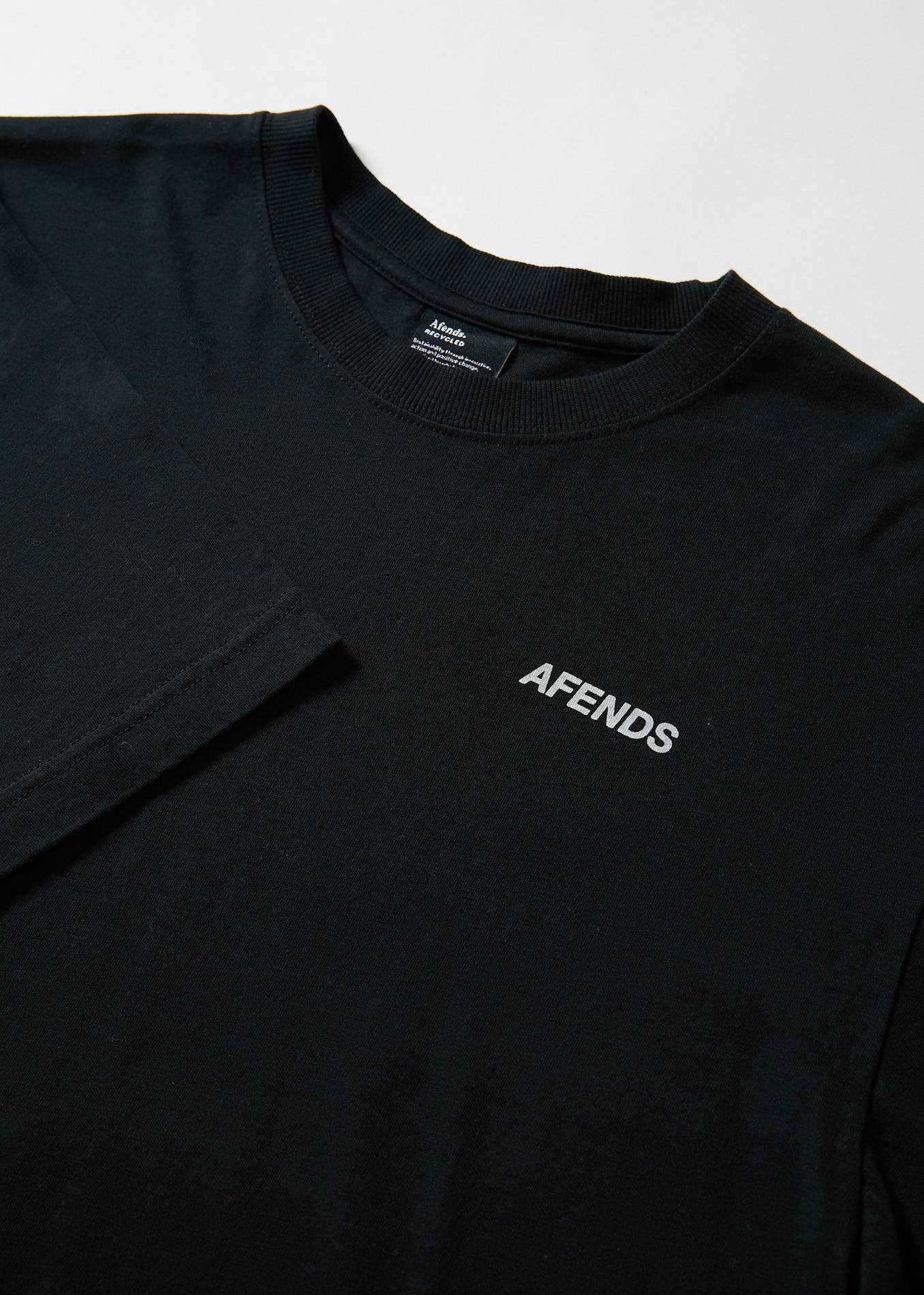 Afends Sidewalk  - Unisex Retro Fit Tee - Black Black