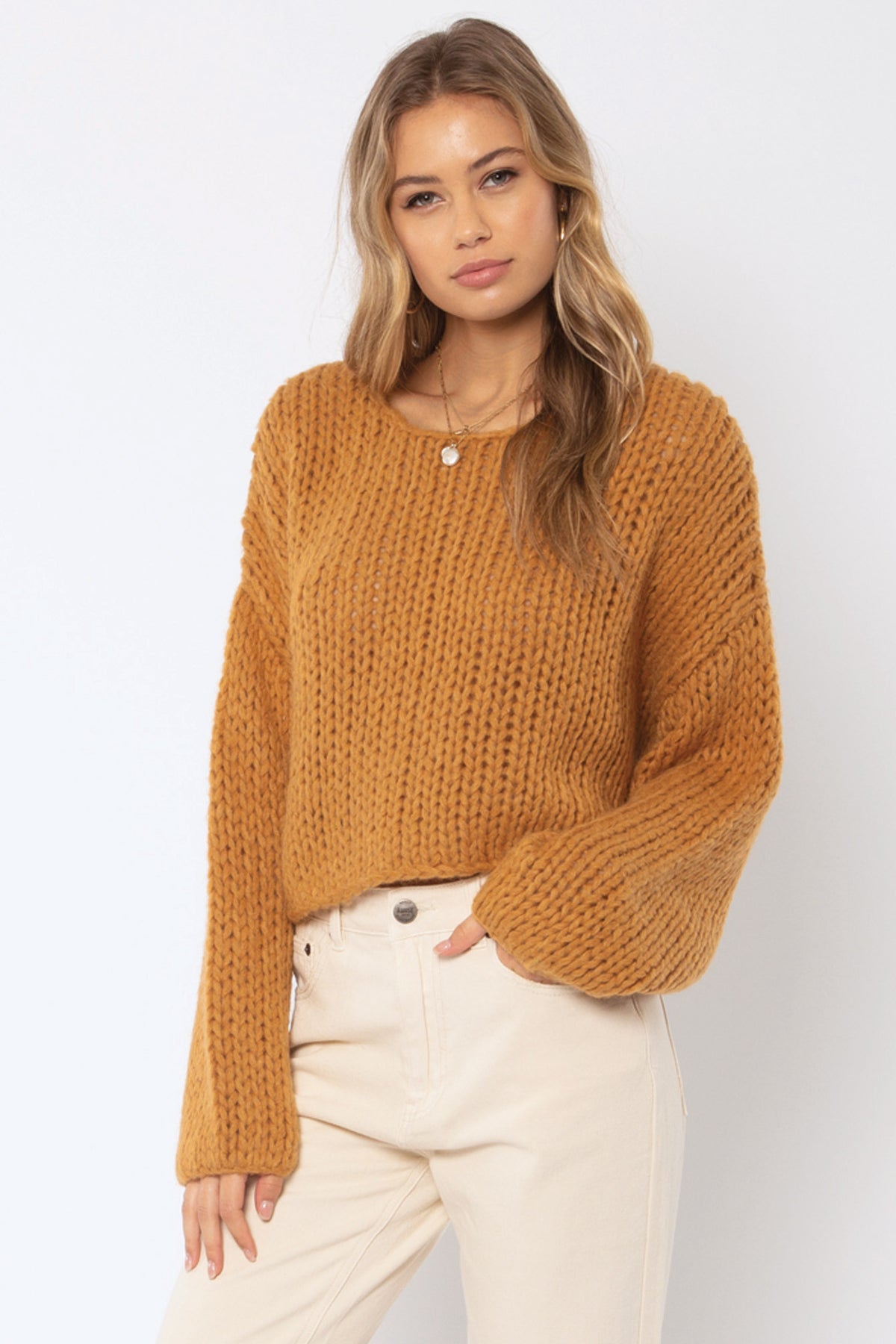 Amuse Society DESERT SKIES SWEATER KNIT Amber light